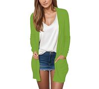 Pursuit-W Long Cardigans for Women UK Spring Summer Casual Drape Open Front Lightweight Cardigan with Pockets Women's Cardigans Long Sleeve Long Solid Color Cardigan Waterfall Cardigans