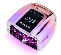 Purtato 96W Professional UV LED Lamp Portable Cordless with Removable Stainless Steel Base 4 Timer Settings and Intelligent Sensor Nail Dryer