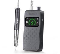 PURTATO - Professional Nail Drill Machine - Brushless Motor Nail File - Electric, Cordless, Aluminium Alloy Casing, 40000 RPM, HD Display - Perfect for Salon & Home Use (Grey)