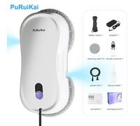 PuRuiKai Double Nozzle Household Vacuum Cleaner with Remote Control, Robot Glass Cleaning Machine, Electric Window Cleaner