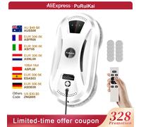 PuRuiKai Ultra Thin Robot Vacuum Cleaner Window Cleaning Robot Window Electric Glass Limpiacristales Remote Control For Home WHITE