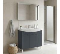purus 1000mm wooden bathroom furniture set with 3 doors in matte anthracite