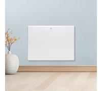 Purus 600W Electric Panel Heater, Wall Mounted & Freestanding, White | 600W panel heater with 7.5m² coverage, 5-35°C thermostat, wall or floor use, open-window detection and IP24 rating.