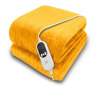 Purus Deluxe Gold Electric Throw Heated Double Over Blanket Soft Fleece 9 Heat & 12 Timer Settings