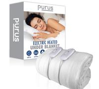 Purus Luxury Polyester Electric Blanket Heated Fully Fitted Bed Under Blanket 3 Heat Settings - Single/Double/King/Super King in White PURUS White King