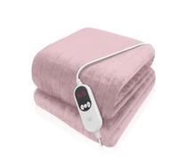 Purus Pink Heated Throw Electric Blanket, 160 x 120cm Heated Blanket Machine Washable Soft Micro Fleece Electric Throw Overblanket with 12HR Timer and 9x Control Heat Settings