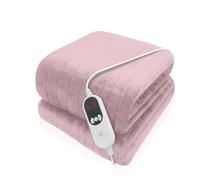 Purus Pink XL Heated Throw Electric Blanket, 180 x 130cm Heated Blanket Machine Washable Soft Micro Fleece Electric Throw Overblanket with 12HR Timer and 9x Control Heat Settings