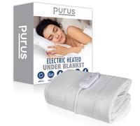 Purus Single Electric Blanket Soft Fleece Fitted Bed Underblanket 3 Setting Heat Control