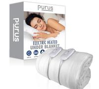 Purus Super King Electric Blanket, Fully Fitted, Dual Control | Fully fitted 203 x 182cm polyester underblanket with dual controls, 3 heat settings, elasticated skirt and 2m cable.