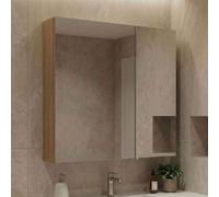 purus wooden wall mounted bathroom mirror cabinet in sonoma oak