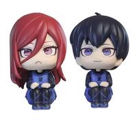 Puruuige 2PCS BLUE LOCK Figure 10cm Anime Q Version Isagi Yoichi/Chigiri Hyoma Figure Model Cute Cartoon Cake Topper Figurine Collectible Ornaments