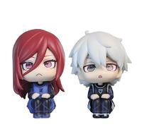 Puruuige 2PCS BLUE LOCK Figure 10cm Anime Q Version Nagi Seishiro/Chigiri Hyoma Figure Model Cute Cartoon Cake Topper Figurine Collectible Ornaments
