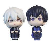 Puruuige 2PCS BLUE LOCK Figure 10cm Anime Q Version Nagi Seishiro/Isagi Yoichi Figure Model Cute Cartoon Cake Topper Figurine Collectible Ornaments