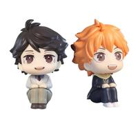 Puruuige 2PCS Haikyuu Figure Oikawa Tooru/Hinata Shoyo Q Version Figure Sitting Position Model Cake Topper Figurin Statue Decoration Gifts