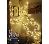 Puruuige 8 Modes Lighted Vine Tree for Home Decor 8.2ft Bendable LED Branch Lights, Warm White Tree Lights Indoor Lighted Willow Vine Lights for Christmas Party Wall Window Bookshelf Mantel, Black