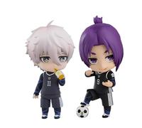Puruuige BLUE LOCK Figure Model 2PCS Reo Mikage/Rin Itoshi Action Figure Anime Q Version Changeable Face & Accessories Character Figurine Collectible Statue Gifts for Fans