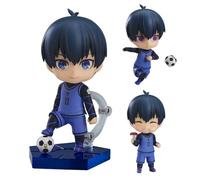 Puruuige BLUE LOCK Figure Model Isagi Yoichi Action Figure Anime Q Version Changeable Face & Accessories Character Figurine Collectible Statue Gifts for Fans