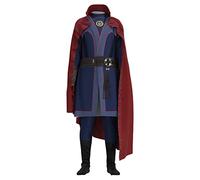 Puruuige Dr Strange Cosplay Costume Movie Multiverse of Madness Superhero Deluxe Jumpsuit Red Collar Cape Outfit for Halloween Carnival Party Outfits for Adult Kid, 160