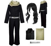 Puruuige My hero academia Costume Cosplay Set Shouta Aizawa Cosplay Outfits Set Uniform Jumpsuit with Wig Scarf For Halloween