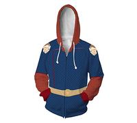 Puruuige The Boys Homelander/The Deep/Starlight Cosplay Hoodie Sweatshirt Zipped Jacket Pullove for Halloween