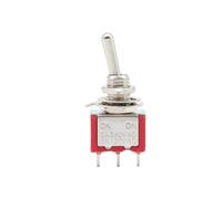 PURYN 1/2PCS MTS-102 Red Toggle Switch Mini 3 PIN Switches 2/3 Position 6MM Latching Switch MTS-103 SPDT ON-OFF -ON Waterproof Cap(MTS-102,2PCS)