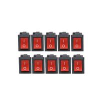 PURYN 3/5/10Pcs KCD11-101 Push Button Switch 3A/250V Mini black Red white 10 * 15mm 2 PIN ON/OFF SPST Rocker Switch(10PCS Red)