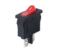 PURYN 5Pcs 10x22mm KCD1-110 Black Super Thin Rocker Switch NO/OFF 2 Pin Small Instrument Power Switch(RED)