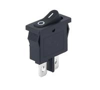 PURYN 5Pcs 10x22mm KCD1-110 Black Super Thin Rocker Switch NO/OFF 2 Pin Small Instrument Power Switch(BLACK)