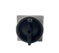 PURYN 690V 20A Padlock Rotary Cam Switch With Big Plate OFF-ON 2 Position 4 Poles 8 Terminals Main Selector Emergency Stop LW26-20/2GS(Grey Panel)
