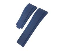 PURYN Natural Rubber Watchband 20mm Suitable for Rolex Submariner Daytona Yatch Master GMT Silicone Watch strap(Blue,Without Buckle)