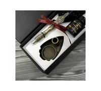 PURYN Retro Calligraphy Feather Dip Pen with 2 Nib Quill Fountain Writing Stationery(White)