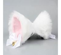 PurYupearl 2Pcs Cute Pink and White Cat Ears Hair Clips Pins Hairpin Anime Lolita Cosplay Headwear Neko Cat Ears Headpiece Halloween Hair Accessories Headbands Hats and Caps