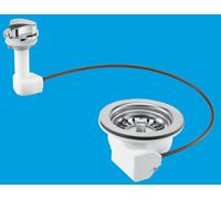 PUS113-CP 1.5" Pop-Up Basket Strainer Waste: 113mm Stainless Steel Flange: Chrome Plated Plastic Command Knob: Centre Pin Model McAlpine White One Size