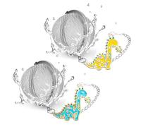 PUSCOBSY Dinosaur Tea Infuser Set - Elevate Your Tea Experience with Charming Dinosaur Charm Pendants and Superior Loose Leaf Tea Strainers, Cute Tea Extraction Filter Best Friend Gift (2 PCS)
