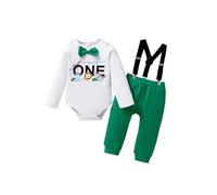 puseky Baby Boy Wild One 1st Birthday Cake Smash Outfit Gentleman Bow Tie Romper and Suspenders Pants Party Photo Shoot Outfit Set 12-18 Months
