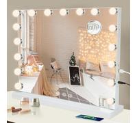 Puselo Hollywood Vanity Mirror, Large Hollywood Mirror,Vanity Mirror with Dimmable, Smart Touch Screen,3 Color Lighting Modes (60 x 50 cm, White)