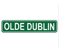 PuseTaer Olde Dublin Street Sign, Quality Metal Sign, Olde Dublin Sign Novelty Sign for Farm House Garage Wall Decor Tin Sign 16 x 4 Inch