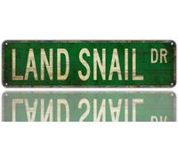 PuseTaer Vintage Decor Wall Signs Land Snail Land Snail Gift Land Snail Sign Land Snail Tin Metal Street Sign Lane Avenue Street Way Green 16X4 inches