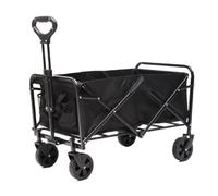 push a cart, Outdoor Portable Beach Trolley Cart with Camping Table Set up and Hand pulled Small Trailer for Picnic Camping Tourists.(Black)