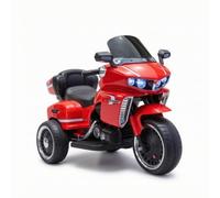 ＡＷＨＡＯ Push-Along Motorcycle Realistic Motorcycle with Headlights Glossy Electric Push-Along with Backrest for Playroom, Red, Chinese Red Dual Drive 12V7A Leather Seat