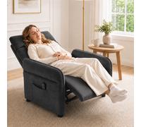 Push Back Recliner Armchair with Massage, Heat, Adjustable Armrests