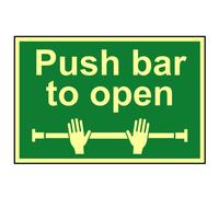 Push Bar To Open - Photoluminescent 300 X 200mm Scan Multi One Size