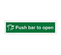 Push Bar To Open Sign Size 200mm x 50mm Self adhesive vinyl Clearly shows how to operate the push door in cases of emergency (1)