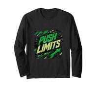 Push Beyond Limits Fitness Motivation Strength Graphic Long Sleeve T-Shirt