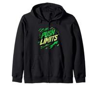 Push Beyond Limits Fitness Motivation Strength Graphic Zip Hoodie