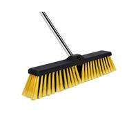Push Broom for Outdoor, Push Brooms with 61Inch Adjustable Long Handle for Sweeping Multi-Surface Floor Scrub Brush
