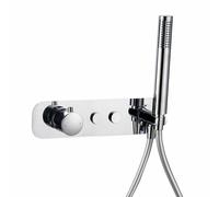 Nes Home Push Button 2 Way Concealed Thermostatic Shower Mixer Valve with 2 Outlet Chrome