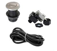 Push Button Air Switch Designed for Garbage Disposal Use with Brushed Stainless Steel Faceplate and Air Hose Interface (yellow)