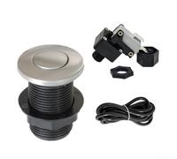 Push Button Air Switch Designed for Garbage Disposal Use with Brushed Stainless Steel Faceplate and Air Hose Interface (white)