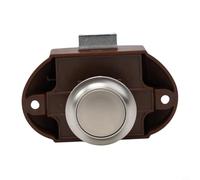 Push Button Cabinet Door Lock with Handle Knob, Matt Nickel Finish Drawer and Cupboard Latch for, Caravan, RV, Boat and Furniture, ABS Housing with(0)